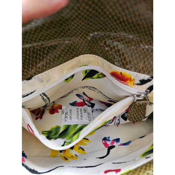 Chi by Carlos Falshi Olive Green Genuine Leather Lambskin Chain Strap Shoulder P - Picture 9 of 12